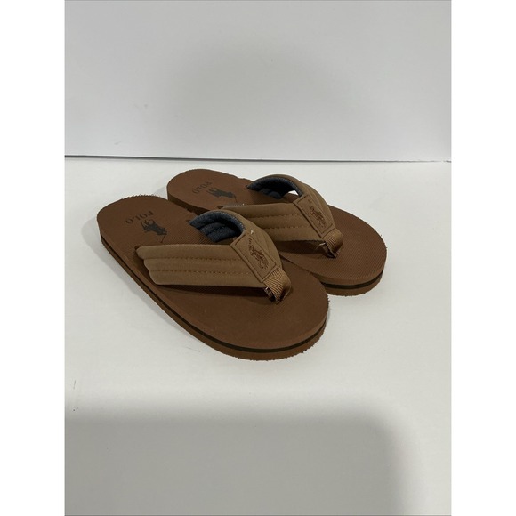 Polo Ralph Lauren Other - RALPH LAUREN POLO Flip Flops, Slide On Thong Sandals, Brown, Boys 10.5, NWOT